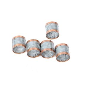 Lot de 5 ronds de serviette en métal galvanisé de haute qualité avec forme ronde, parfaits pour la décoration de vaisselle élégante - Product Image 1