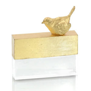 Sculpture plaquée or, ligne tendance, nouvelle mode, style fantaisie, aluminium, métal, forme d'oiseau unique - Product Image 1