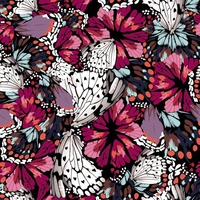 Tissu en polyester Koshibo Crêpe à motifs floraux personnalisés, imprimé numériquement, pour robes de mariée au Canada et aux États-Unis, et hauts de créateur