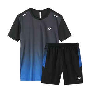 2025 conjunto de ropa deportiva de secado rápido personalizado 230G tela de punto de manga corta entrenamiento uniforme de entrenamiento cintura elástica equipo bordado - Product Image 6