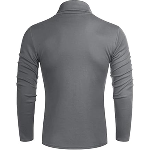 Pull à col roulé d'hiver pour hommes col haut à manches longues respirant Anti-rides Spandex/coton pull tricoté exportation nouveau - Product Image 3