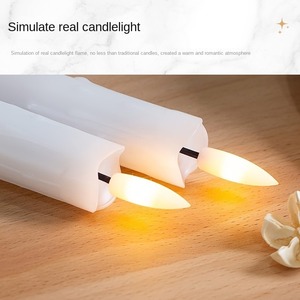 TOOWIN, velas cónicas sin llama LED de cera Real de 7,5 pulgadas con temporizador remoto, velas de luz parpadeante para boda, hogar, decoración de Navidad - Product Image 5