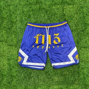 Logotipo de color personalizado verano Casual 100% algodón diseñador bordado impresión camiseta malla pantalones cortos dos piezas conjunto corto para hombres - Product Image 4