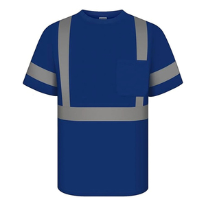 เสื้อยืดผู้ชายแขนสั้นครึ่งแขนเสื้อทำงาน Hi viz แบบกำหนดเองสะท้อนแสงมองเห็นได้ชัดเจน - Product Image 3