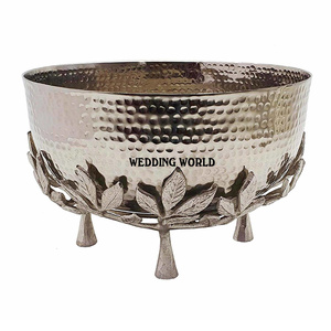 Bol à chocolat rond martelé en argent, plaqué nickel, bol à bonbons design, classique, élégant, vente en gros de bols à chocolat - Product Image 5