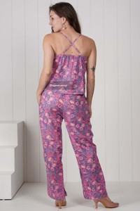 ชุดนอนสตรีผ้าฝ้ายแท้นุ่มใส่สบาย, ทำด้วยมือชุดนอนแขนกุดน้ำหนักเบาสำหรับฤดูร้อน - Product Image 5