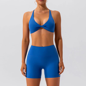 Nouvelle arrivée Ensembles d'entraînement de gymnastique de qualité supérieure pour femmes 2 pièces Shorts de yoga taille haute Ensembles de soutien-gorge de sport pour la course à pied - Product Image 1
