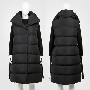 Manteau en coton rembourré à bulles Gilet pour dames, hiver, couette, longue taille Oem, gilet personnalisé pour femmes, vestes sans manches à la palangre - Product Image 1