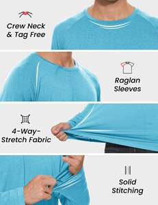 T-Shirt Athlétique Entraînement Pêche Tee ringer 180 Gsm Mixte Materia 100% Coton Séchage Rapide UPF 50 + Protection Solaire Léger - Product Image 3