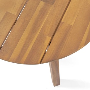 Table à manger d'extérieur en bois d'acacia naturel de conception moderne OEM petite table d'appoint pliable durable pour l'entrée à l'école et à l'hôpital - Product Image 3