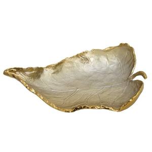 Vineshire Gold Leaf Tray Article décoratif réutilisable en forme de feuille avec plateau en or métallique Bol à fruits Décor à la maison Décoration de table - Product Image 2