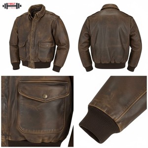 Nouveautés 2025, veste bomber rayée en cuir personnalisée, grande taille, imperméable et coupe-vent - Product Image 6