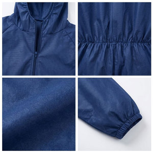 Overol de Protección con Capucha Azul, Traje de Trabajo de Cuerpo Completo con Puños y Cintura Elásticos - Product Image 6