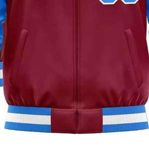 Chaqueta de Béisbol Estilo Universitario Personalizada para Hombre, Ropa Casual Duradera y Moderna con Estampado de Letras en Color Contrastante, Chaqueta Universitaria - Product Image 4