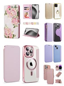 Cartera de cuero Flip Cover All Inclusive Protection Mobile Phone Cases para iPhone PU bolsas de teléfono para Samsung Wristband case pouch - Product Image 2