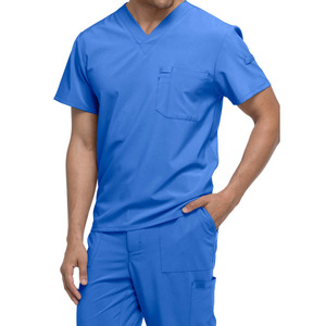 Uniformes Médicos Transpirables de Marca Privada para Hombre, Conjuntos de Enfermería con Múltiples Bolsillos, Top y Pantalones Rectos Ajustados - Product Image 3