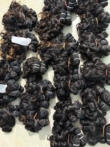 Extensiones de cabello humano rizado de bebé indio crudo paquetes 100 por ciento cutícula virgen alineada textura Natural cabello Remy para la venta - Product Image 2