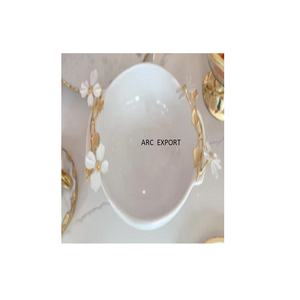 Nouveau bol blanc de créateur fantaisie avec support doré décoration bol de table de créateur bols de service décoratifs pour la maison hôtel - Product Image 5