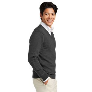 Pulls en laine synthétique à col en V pour hommes, pull en cachemire pour hommes, pull à col en V gris clair pour hommes - Product Image 3