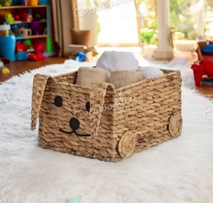 Handmade Rabbit Animal <b>Storage</b> <b>Basket</b> Multifunctional Kids' Toy <b>Storage</b> <b>Wicker</b> <b>Baskets</b> for Children's Room Decor Wardrobe - Product Image 3
