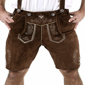 กางเกงขาสั้นหนังวัวเยอรมันสำหรับผู้ชาย Oktoberfest เทศกาลเยอรมันหนังนิ่ม