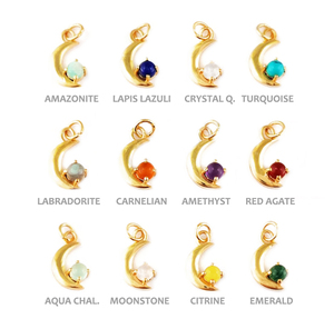 18K Gold Vermeil 925 Sterling Silver Fine <b>Pendant</b> <b>Amethyst</b> 4mm Cabochon with Crescent Prong Set Birthstone Silver <b>Pendant</b> - Product Image 2