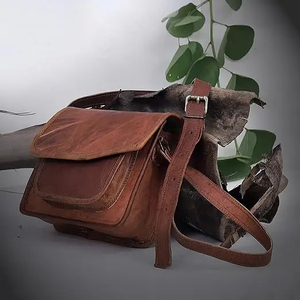 Sac bandoulière vintage en cuir véritable avec fermeture à boucle, sangle simple, couleur marron, pour usage quotidien - Product Image 3