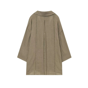 เดรสยาวเข้ารูปสำหรับผู้หญิง, เดรสแขนสั้นเข้ารูปเอวภาพลวงตา - Product Image 3