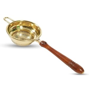 ที่กรองชาทำจากทองเหลืองมีด้ามยาวสำหรับที่กรองชาพร้อมที่วางก้นที่กรองชาแบบใช้ซ้ำได้เหมาะสำหรับการปล่อยแบบหลวมๆ - Product Image 1