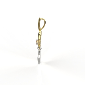 Ishi Diamonds 18K Gold Dual Tone I Love You Lab Grown Diamond Pendant - Product Image 3