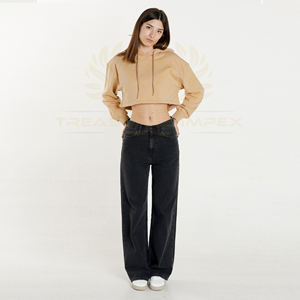 เสื้อฮู้ดครอปผู้หญิงคุณภาพสูงสำหรับฤดูหนาว แขนยาว ผ้าฝ้ายฟลีซ มีเชือกผูก โลโก้ปัก ระบายอากาศได้ดี ซับเหงื่อ - Product Image 5