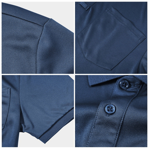 Jersey de golf de manga corta con patrón sólido para hombre, absorbe la humedad para Polo, venta al por mayor, directo del fabricante - Product Image 2