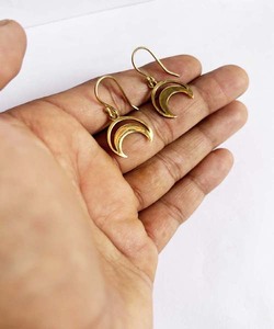 Impresionante alto lujo Latón chapado en oro plata esterlina media luna encontrar pendientes colgantes joyería regalos hechos a mano para Feliz Año Nuevo - Product Image 4