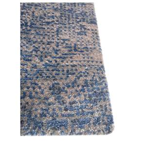 Alfombra Kavi Gris y Negra Anudada a Mano de Lana y Seda de Bambú con Patrón Abstracto, Colección Afterglow para Uso Doméstico - Eskm-01 - Product Image 4