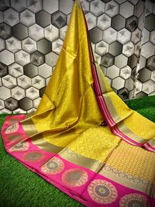 Sarees de seda brocados hechos a medida hechos de seda 100% disponibles en colores surtidos con zari dorado ideal para reventa por ropa - Product Image 4
