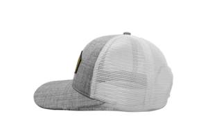Casquette Trucker à 6 Panneaux Personnalisable en Maille Gris Chiné avec Patch en Cuir, Style Vintage et Confortable, Fabriqué au Vietnam - Product Image 3