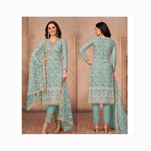 Matériel de robe indienne pour femmes designer indien pakistanais salwar kameez dernier design à bas prix - Product Image 2