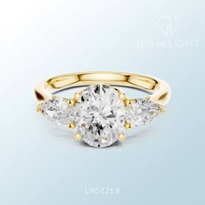 Belle bague en forme de poire ovale, sur commande, certifiée IGI, style artisanal élégant, idéale pour les acheteurs, bague personnalisée de haute qualité - Product Image 1