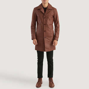 Chaqueta de invierno para hombre de diseño superior con cuello levantado manga completa 100% cuero de alta calidad personalizable precio razonable - Product Image 4
