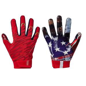 Guantes de receptor de fútbol americano para hombres adultos personalizados, agarre pegajoso súper pegajoso con palmas de cuero, empuñaduras de mano con logotipo impreso - Product Image 1