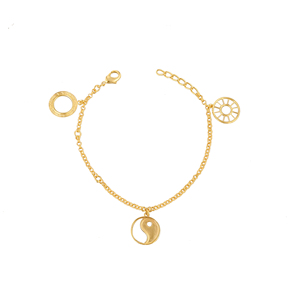 Pulsera de Cadena de Eslabones Chapada en Oro, de Latón, Joyería Sencilla al por Mayor, para Bodas y Fiestas, para Mujer, Regalo para Ella - Product Image 1