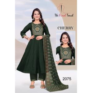 Premium qualité femmes romain soie Kurti pantalon Dupatta ensemble travail manuel complexe imprimer Style traditionnel nouveau Design direct indien - Product Image 1