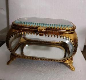 กล่องเครื่องประดับแก้วทำจากทองเหลืองทำด้วยมือสีทองดีไซน์แฟนซีสำหรับใส่แหวนต่างหูกล่องแก้ว - Product Image 4