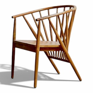 Chaise de salle à manger en teck massif de haute qualité pour restaurant et hôtel, siège rembourré confortable avec dossier incurvé ergonomique - Product Image 6