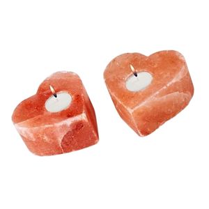 Hình Trái Tim Trang Trí Himalaya Màu Hồng Muối Pha Lê Đá Hàng Mã Người Giữ Ngọn Nến Kim Tự Tháp Phong Cách Thủ Công Tự Nhiên Bảng Ánh Sáng - Product Image 3