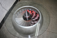 Table basse en verre de style industriel vintage de haute qualité Table basse de moteur d'avion pour le salon