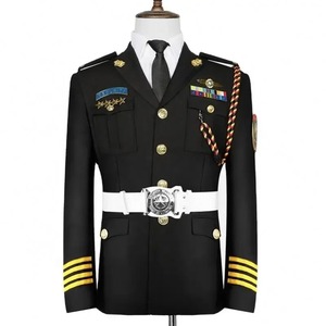 Uniforme Costume Noir Printemps Hommes Haute Qualité Cérémonial Bureau Travail Uniformes Formel Blazer Pantalon Noir Gardien De Sécurité Uniformes - Product Image 2