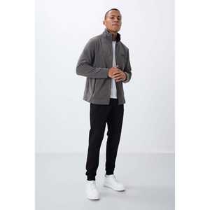 Sudadera Informal para Hombre Hardy en Gris Oscuro, Corte Estándar, Forro Polar para Otoño -88299 - Product Image 4