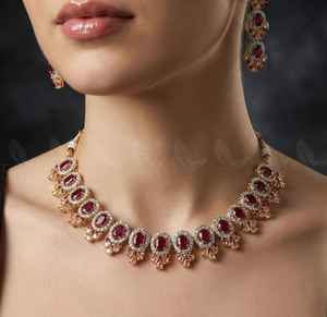 Fashion Artificial Jewellery Gold Plated Brass Alloy Luxury <b>Small</b> Pearl Beaded <b>Wedding</b> Necklace and Earring Jewelry Sets Women - Product Image 6