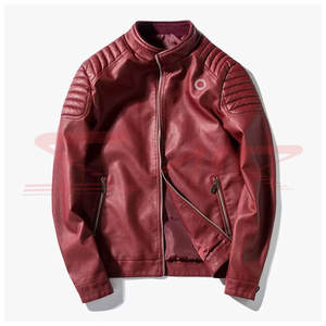 Chaqueta de Motocicleta de Cuero con Forro de Piel de Oveja para Hombre, de Primera Calidad, Invernal, Informal, de Algodón Transpirable, Impermeable, con Cierre de Cremallera, Tallas Grandes - Product Image 1